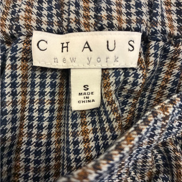 Chaus Black and Tan Houndstooth Pleated A-Line Midi Skirt Size Small - Picture 7 of 8